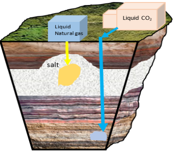 Main topic: the underground storage of carbon dioxide and natural gas