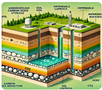 Main topic: the underground storage of carbon dioxide and natural gas